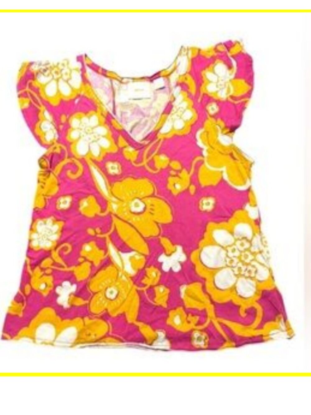 Maeve Anthropologie Floral Dress Maeve AnthroXL Pink Orange Organic Cotton Modal